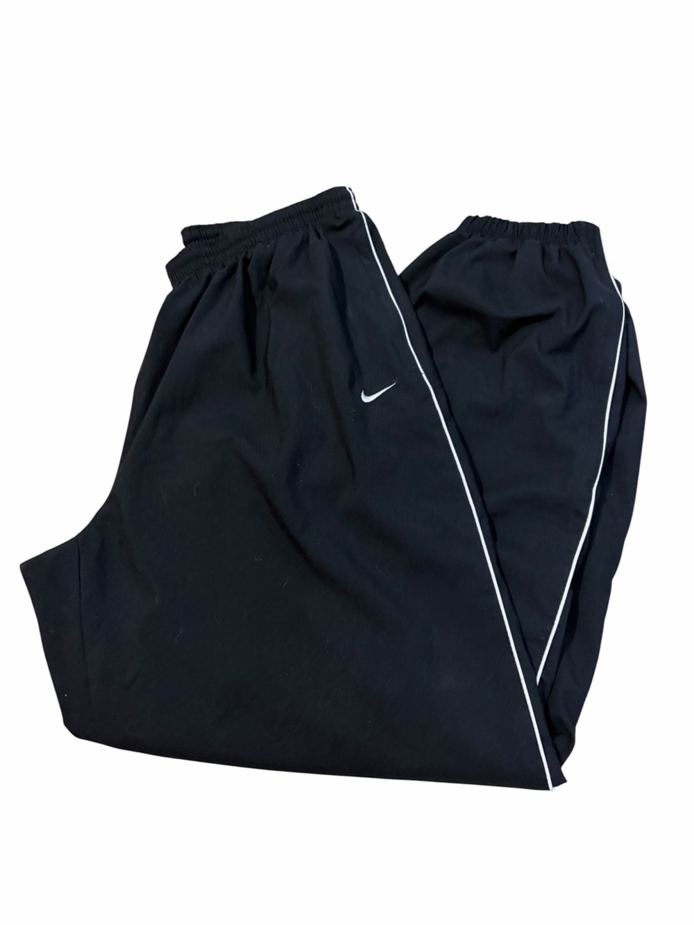 VTG Nike Team Mesh Lined Track Pants Men’s 2XL Black Y2K (33x32)